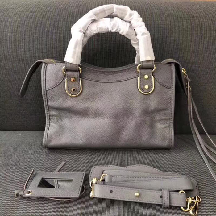 BALENCIAG巴黎世家 機車包 23cm原版山羊皮配金邊 手提肩背斜挎包  BL1371